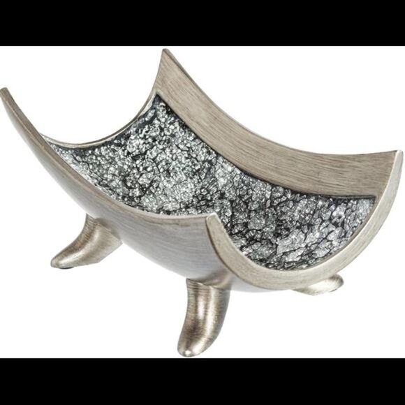 Creative Scents Schonwerk Centerpiece Bowl- Crackled Mosaic Design (Silver)